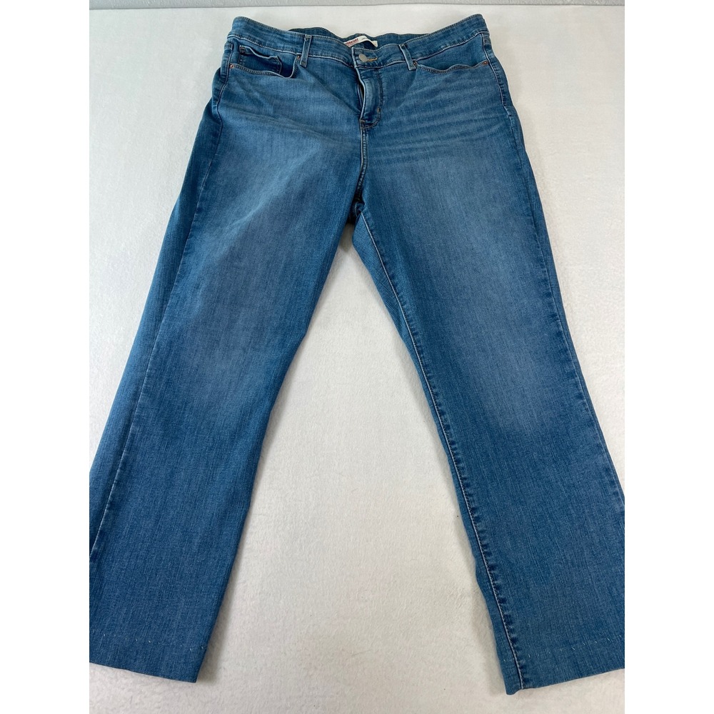 Signature Levi Strauss Jeans Women 14 Blue Excellent Shaping High-Rise Straight
